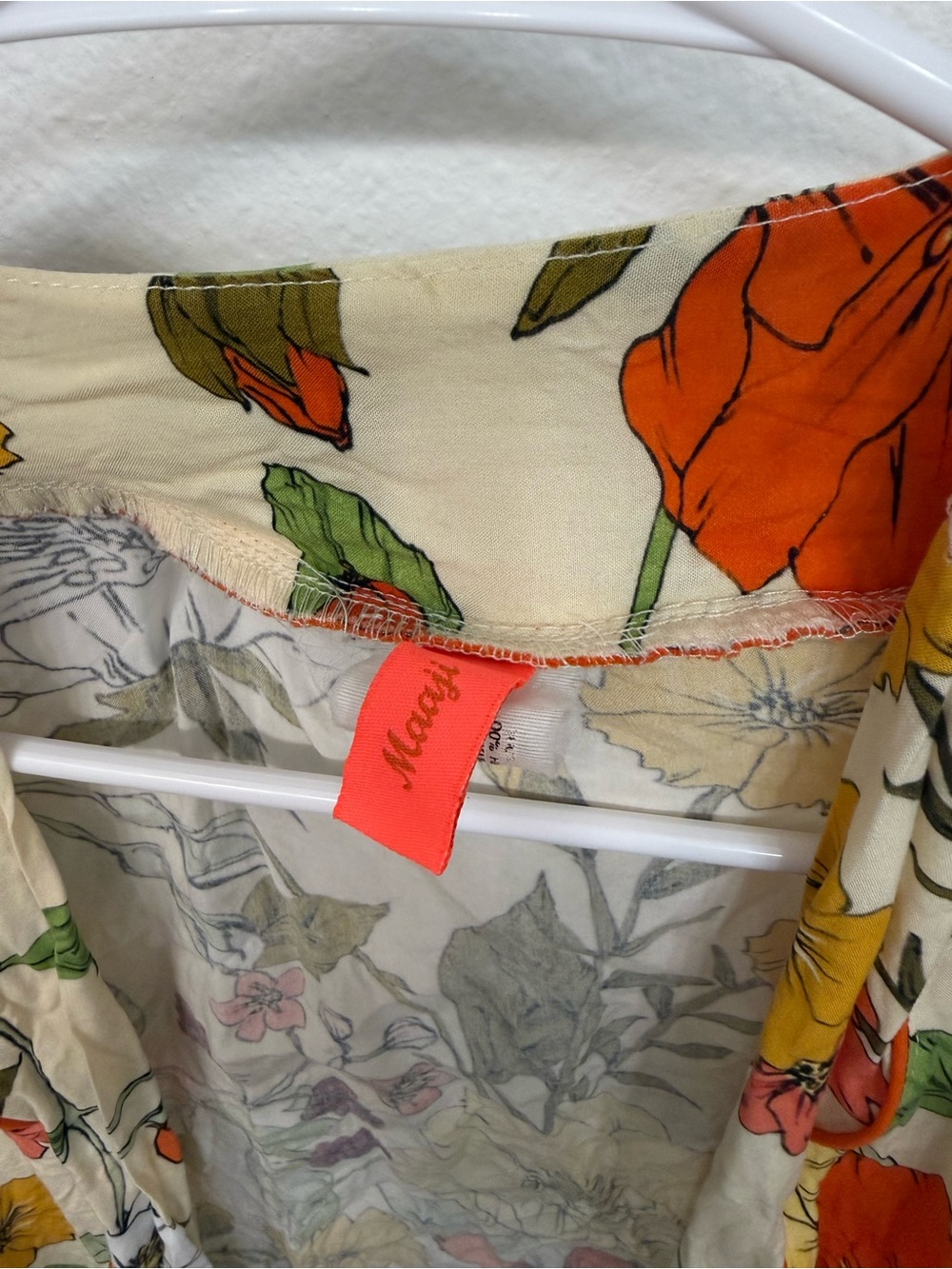 Anthropologie Maaji Ruffled Botanical Robe | - Picture 9 of 9